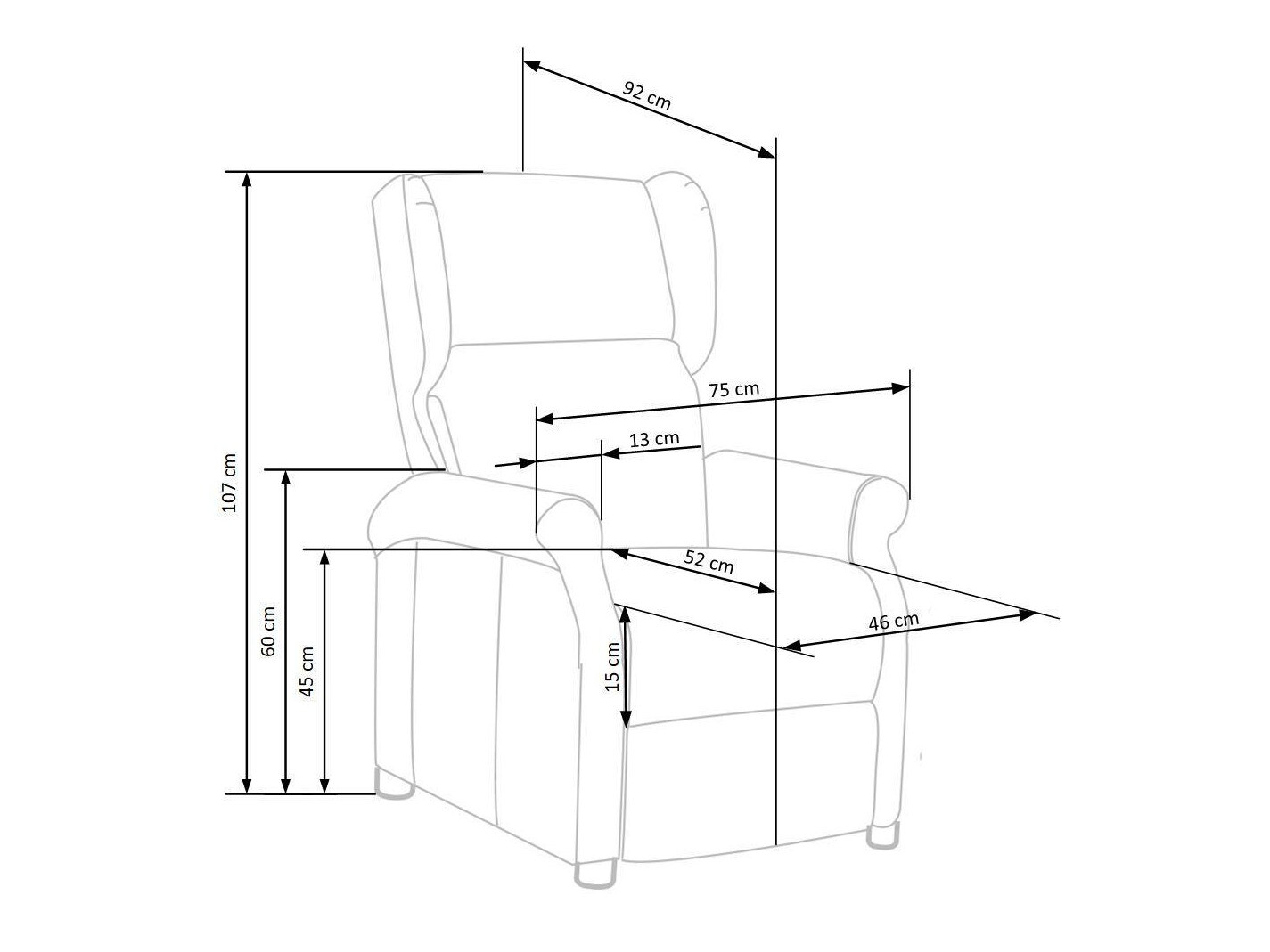 Fotoliu recliner Houston 854 (Gri)