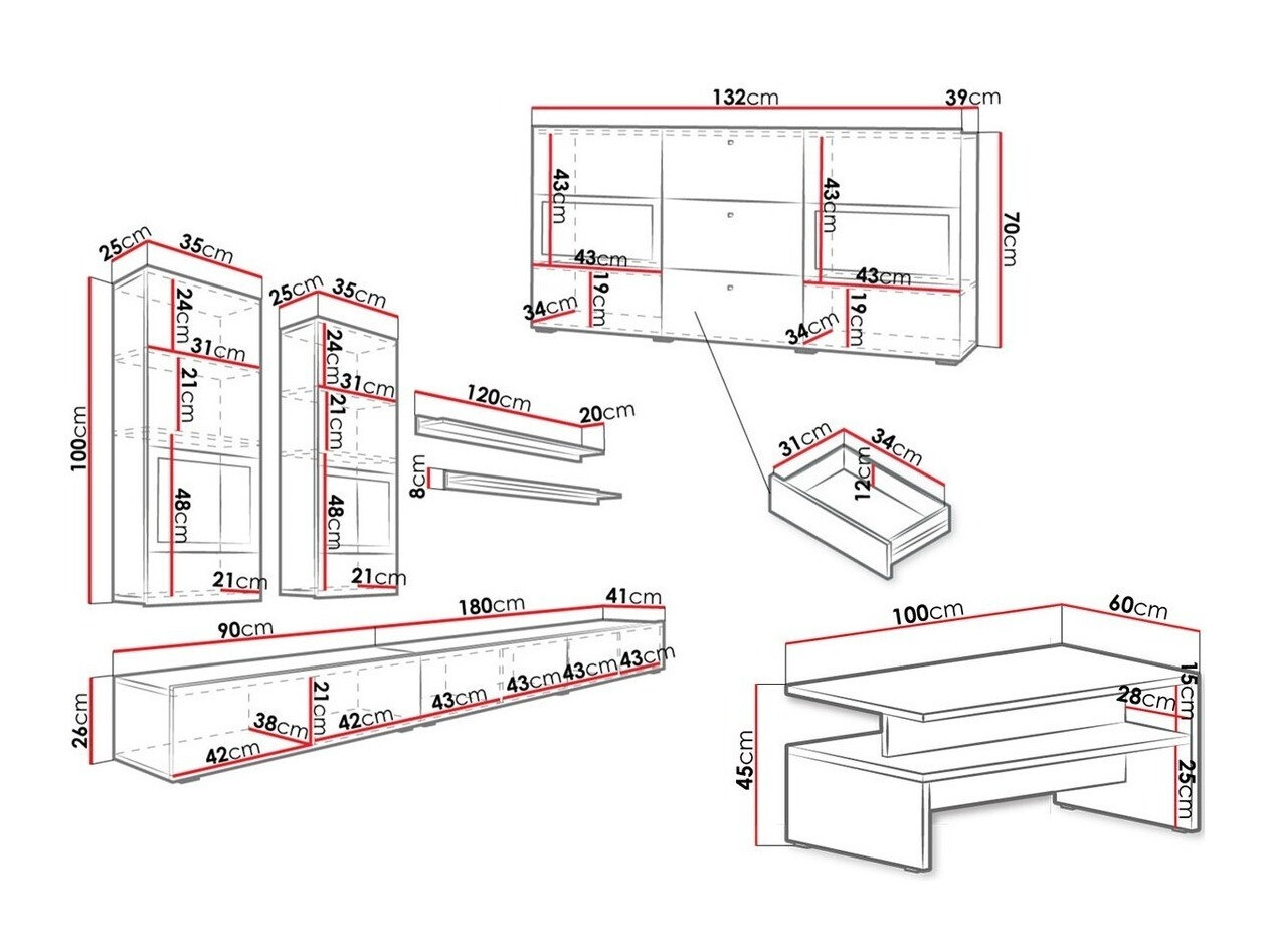 Set de living Serodeu 104 (Beton închis la culoare)