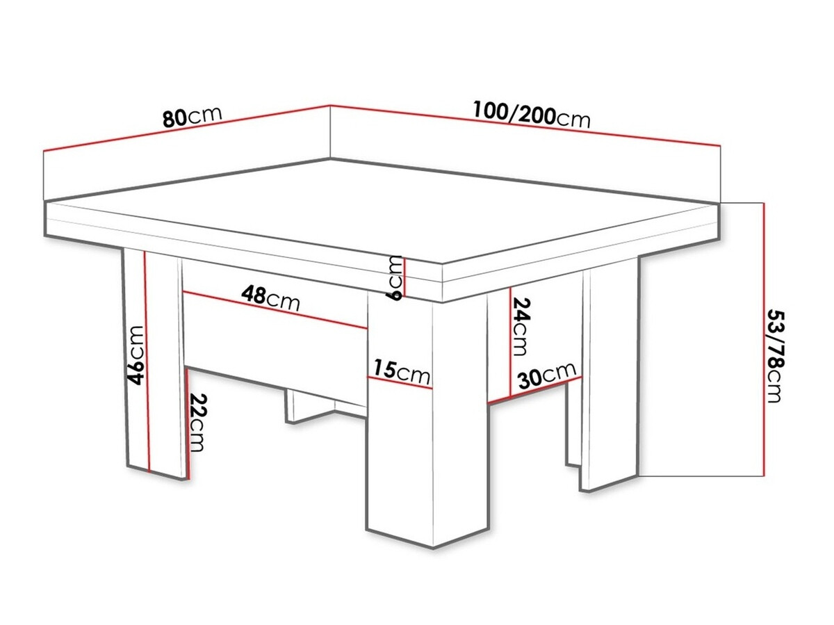 Transforming măsuță de cafea Stanton 102 (Stejar Sonoma)