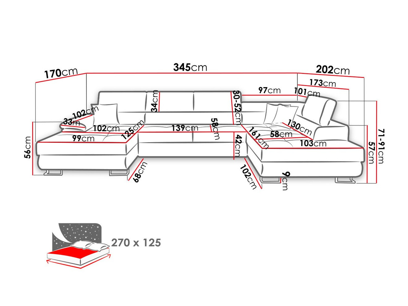 Colțar Comfivo Ruta IV (Soft 011 + Lux 06 + Soft 011)