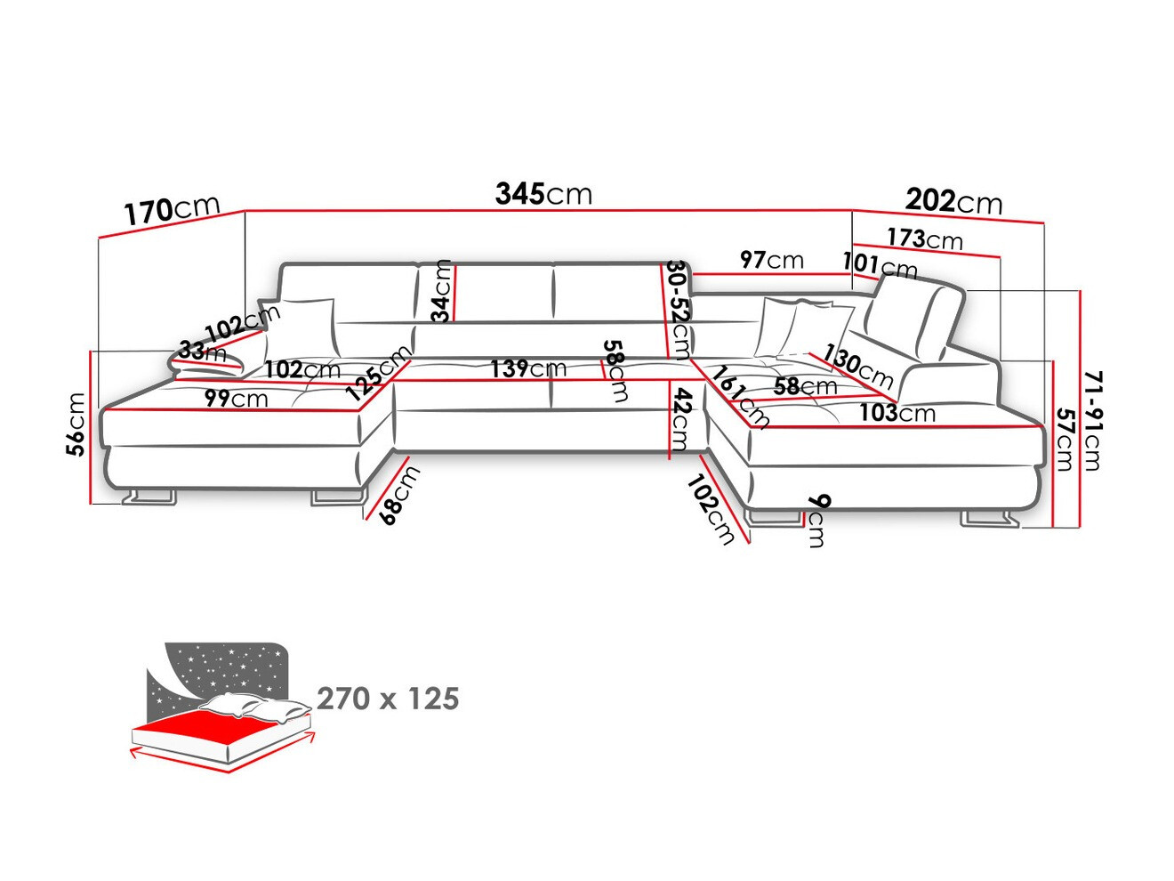 Colțar Comfivo Ruta IV (Soft 011 + Lux 06 + Soft 011)