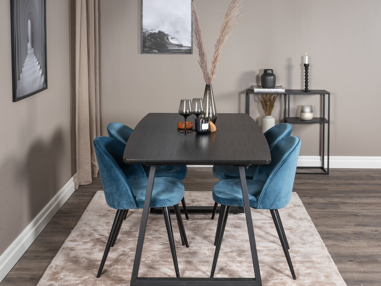 Set de mese Dallas 1609 (Albastru + Negru)