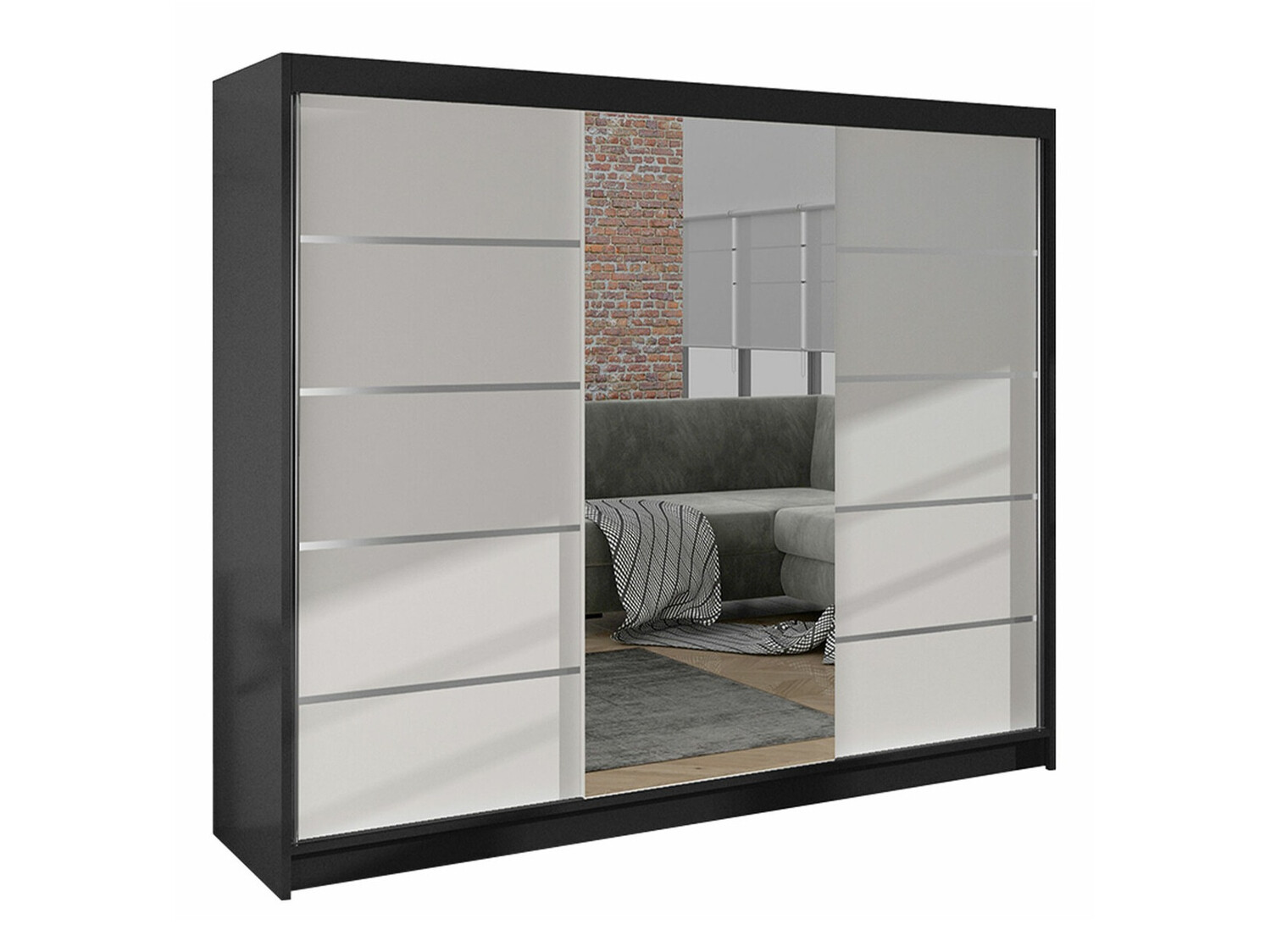 Dulap Closico 161 (Negru + Alb)