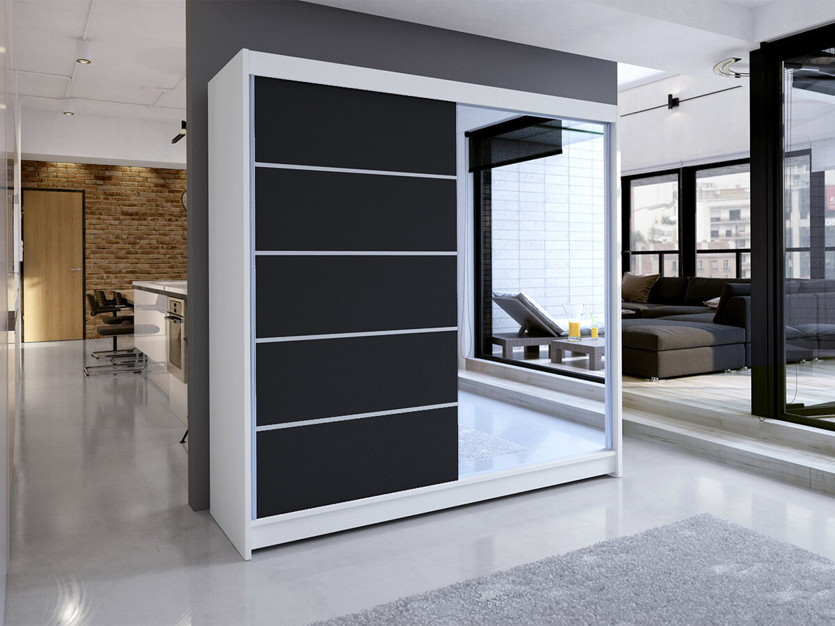 Dulap Closico Cavaris III (Alb + Negru)