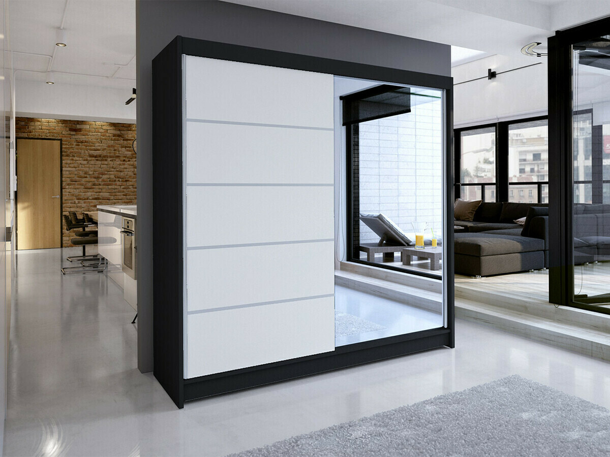 Dulap Closico Cavaris III (Negru + Alb)