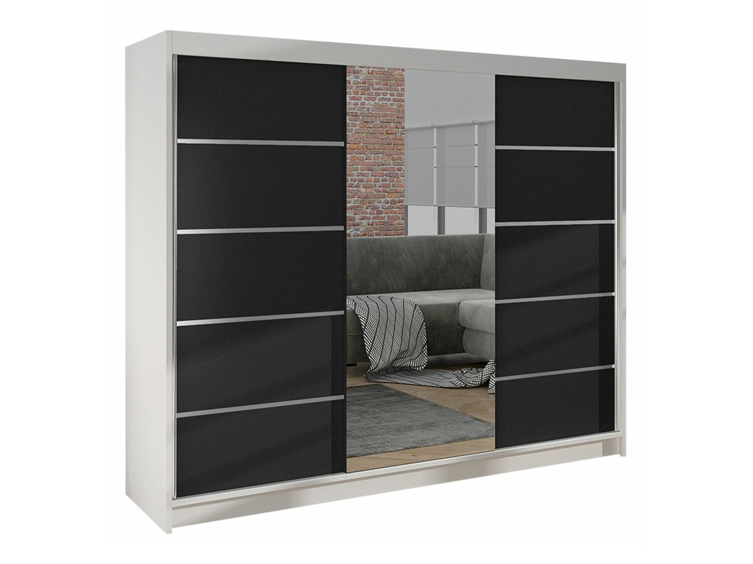 Dulap Closico Durion IV (Alb + Negru)