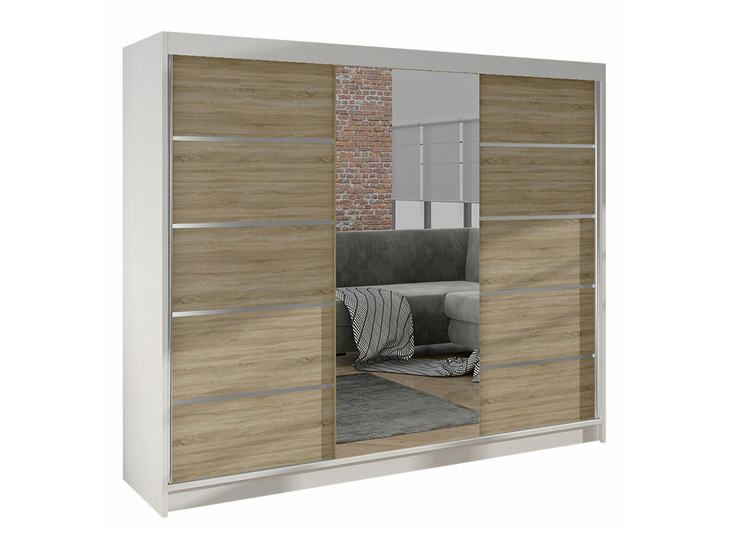 Dulap Closico Durion IV (Alb + Stejar Sonoma)