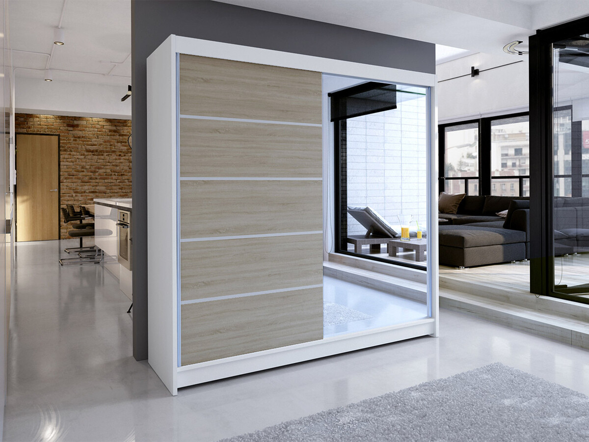 Dulap Closico Cavaris III (Alb + Stejar Sonoma)