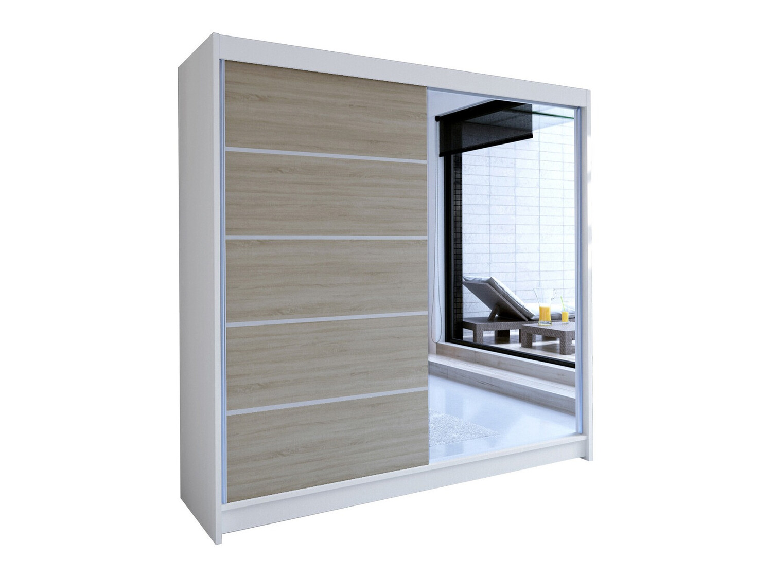Dulap Closico Cavaris III (Alb + Stejar Sonoma)