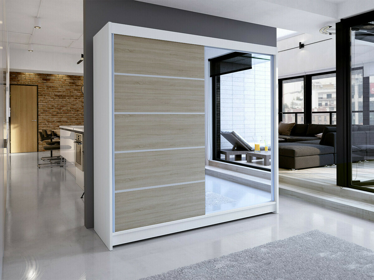 Dulap Closico Cavaris III (Alb + Stejar Sonoma)