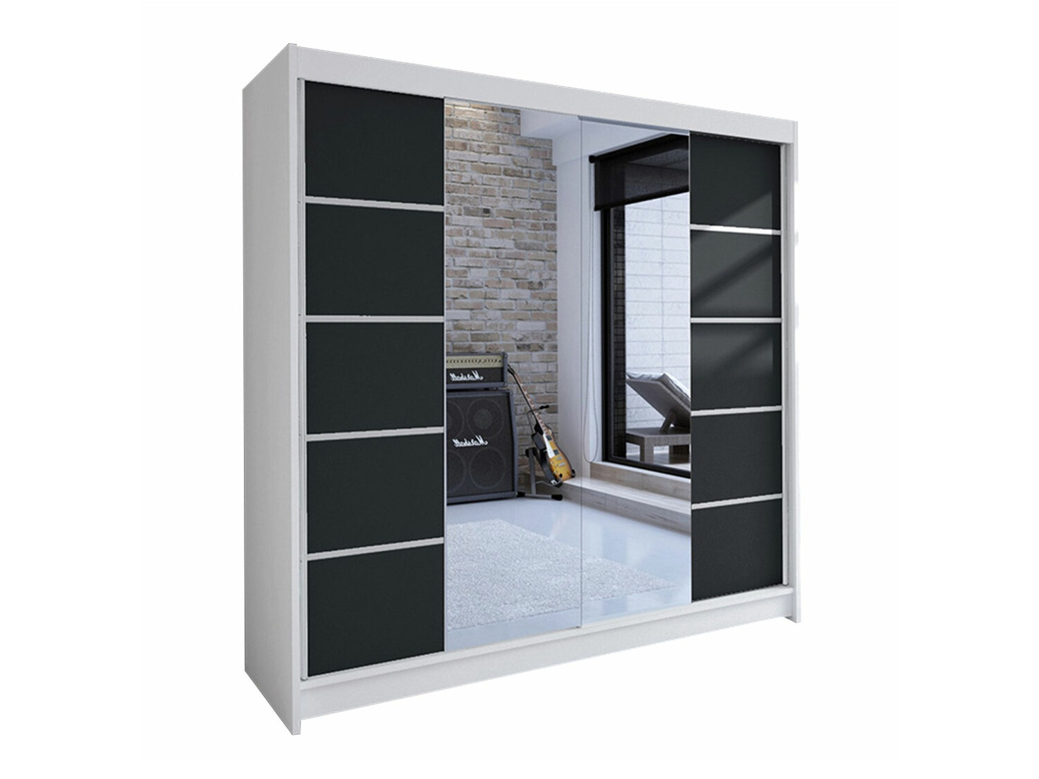 Dulap Closico Cavaris V (Alb + Negru)