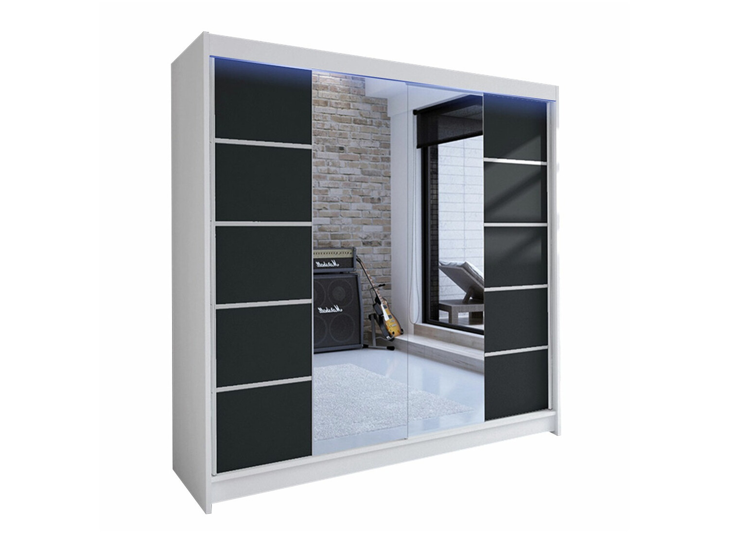 Dulap Closico Cavaris V (Alb + Negru)