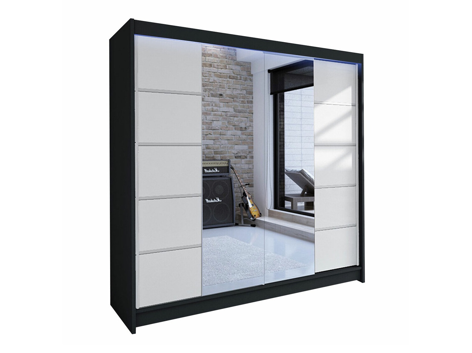 Dulap Closico Cavaris V (Negru + Alb)