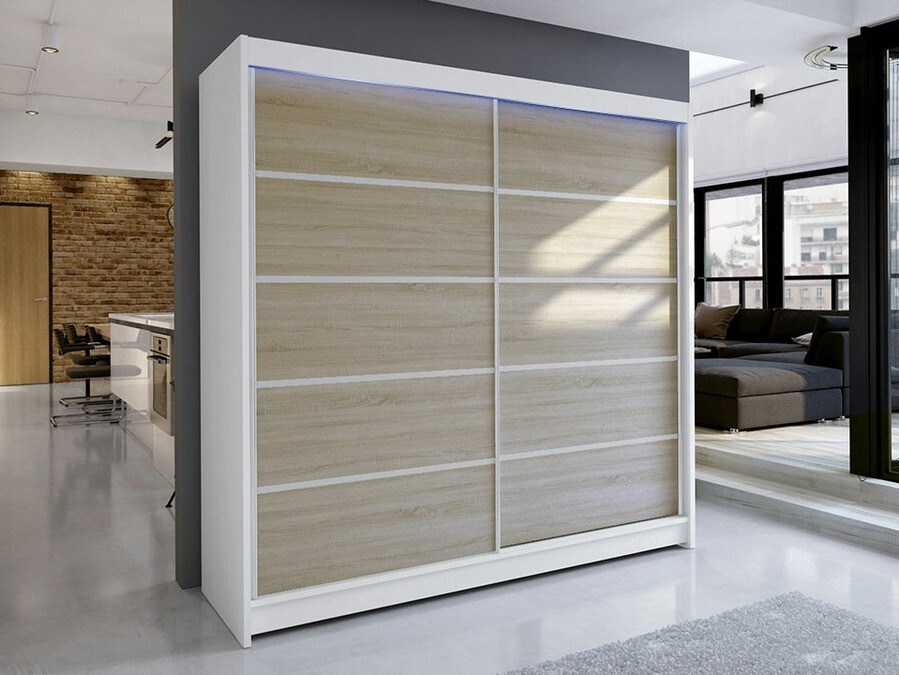 Dulap Closico Cavaris IV (Alb + Stejar Sonoma)
