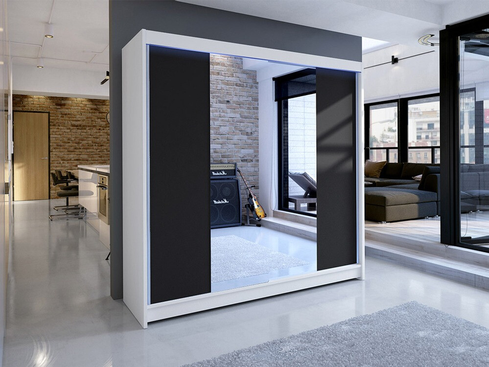 Dulap Closico Cavaris II (Alb + Negru)