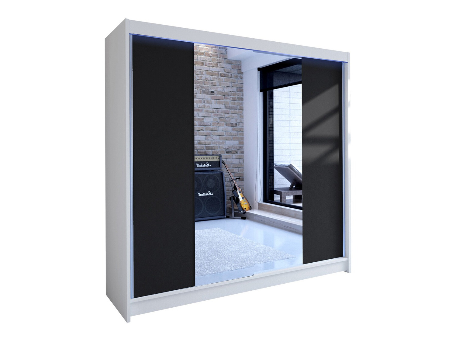 Dulap Closico Cavaris II (Alb + Negru)