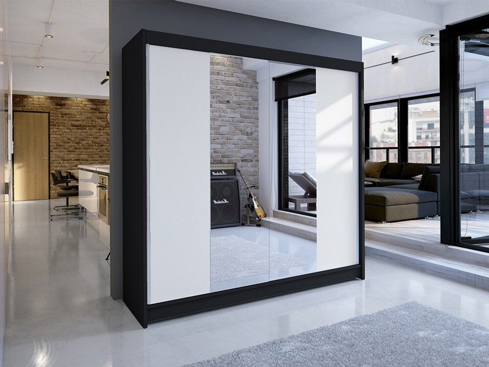 Dulap Closico Cavaris II (Negru + Alb)