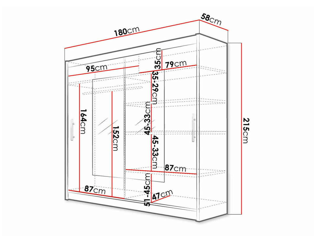 Dulap Closico Pallor VII (Negru)