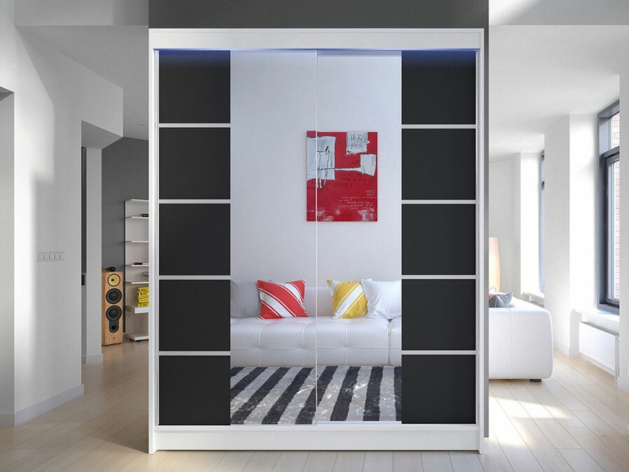 Dulap Closico Vastor V (Alb + Negru)