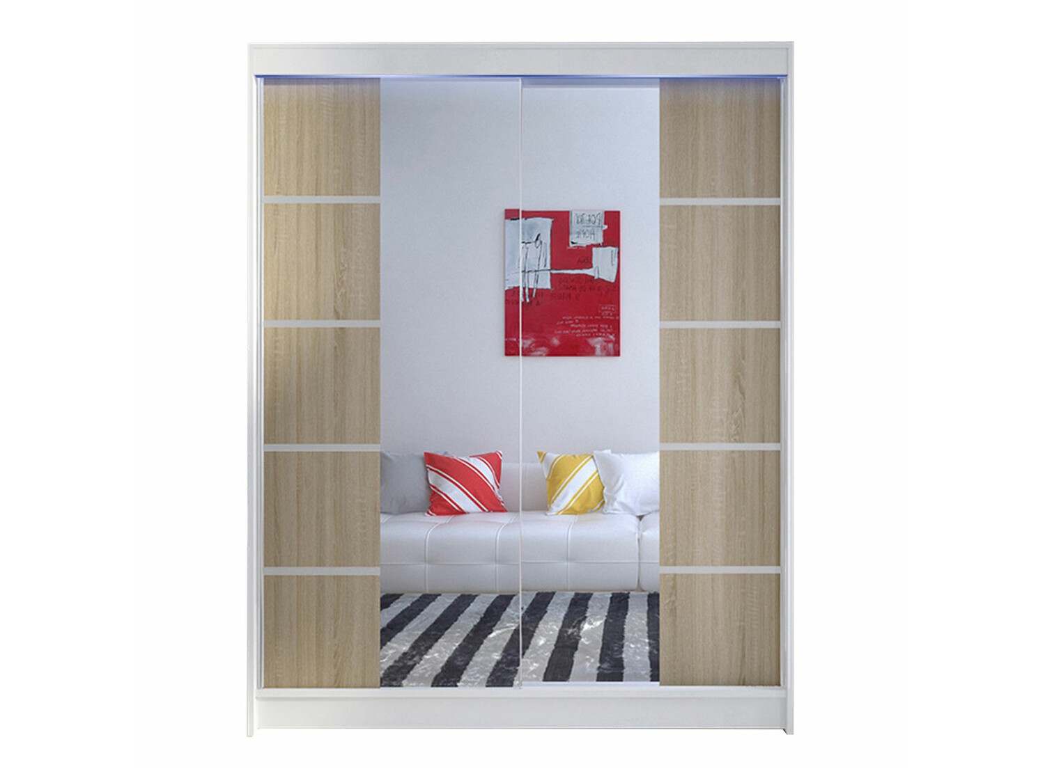 Dulap Closico Vastor V (Alb + Stejar Sonoma)