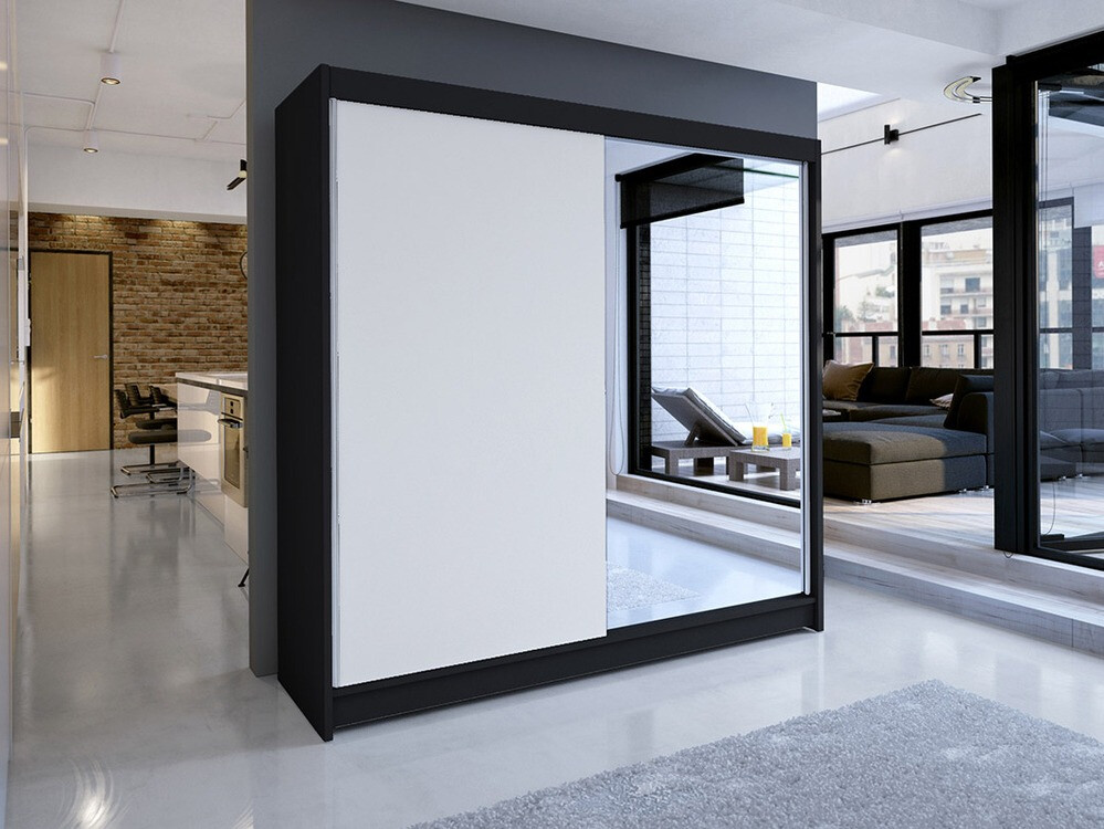 Dulap Closico Cavaris I (Negru + Alb)