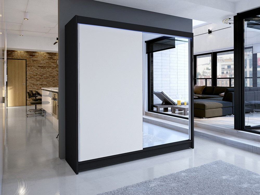 Dulap Closico Cavaris I (Negru + Alb)