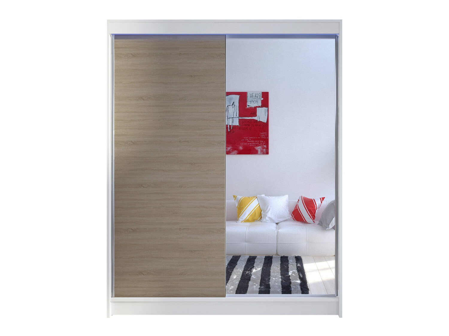 Dulap Closico Vastor I (Alb + Stejar Sonoma)