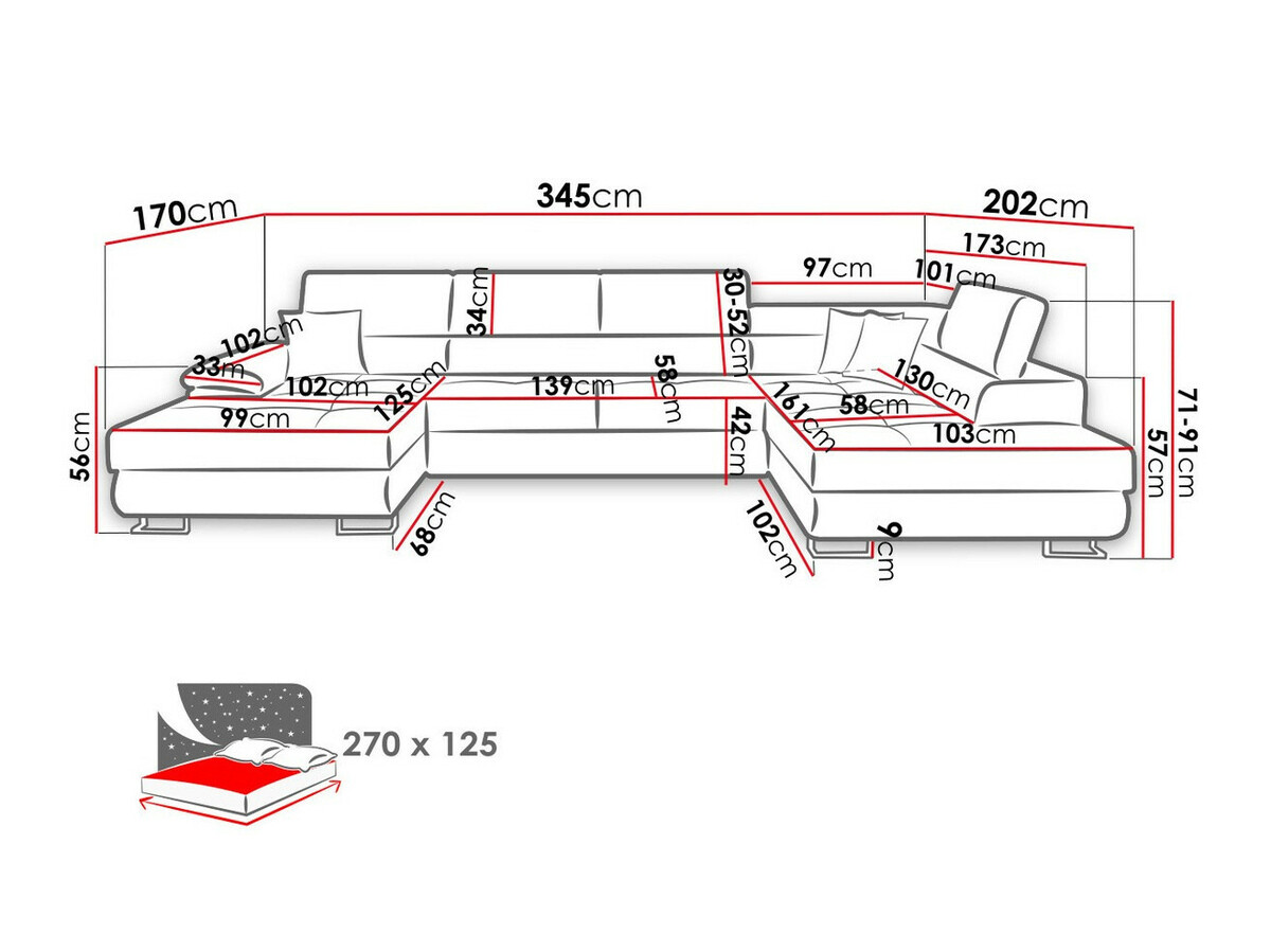 Colțar Comfivo Ruta VI (Venus Velvet 2927 + Miu 2041)