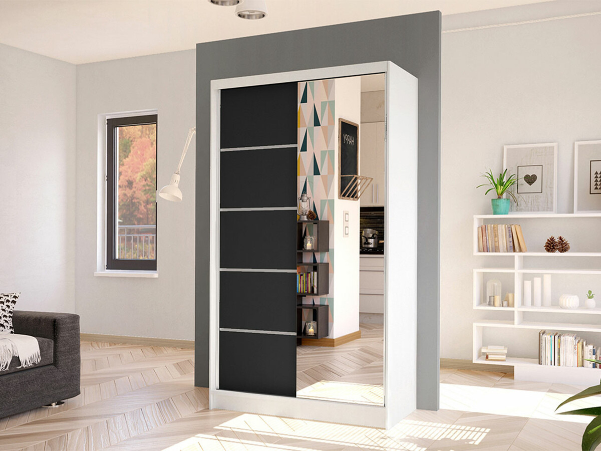 Dulap Closico Fractor III (Alb + Negru)