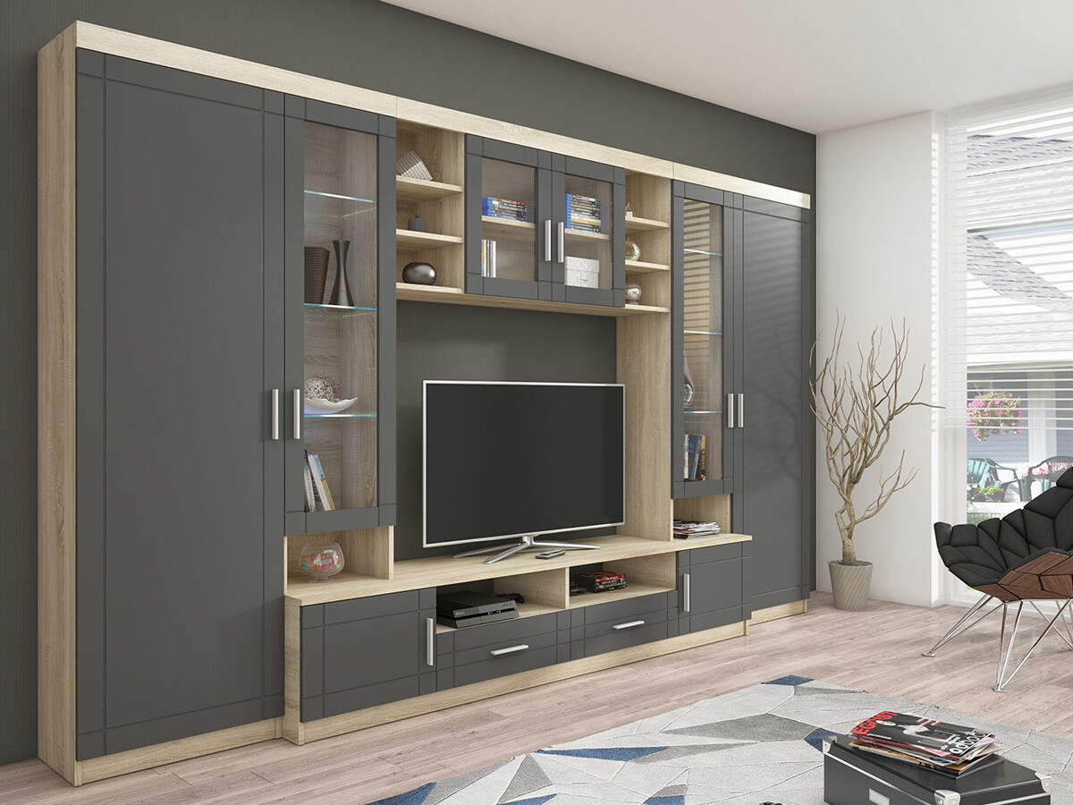 Set de living Bacces (Stejar Sonoma + Grafit)