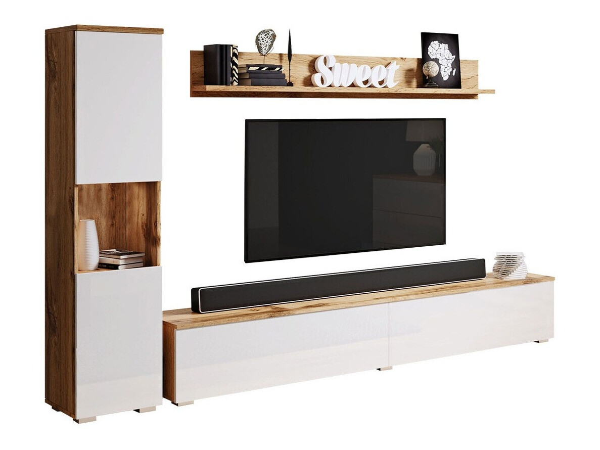 Set de living Sarasota 130 (Stejar Wotan + Alb lucios)