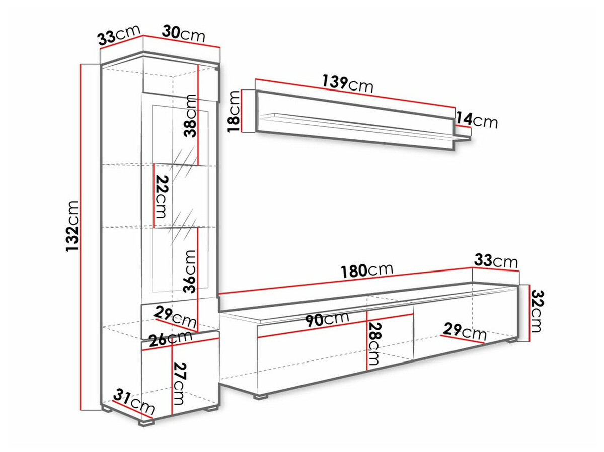 Set camera de zi Sarasota 125 (Beton + Alb lucios)