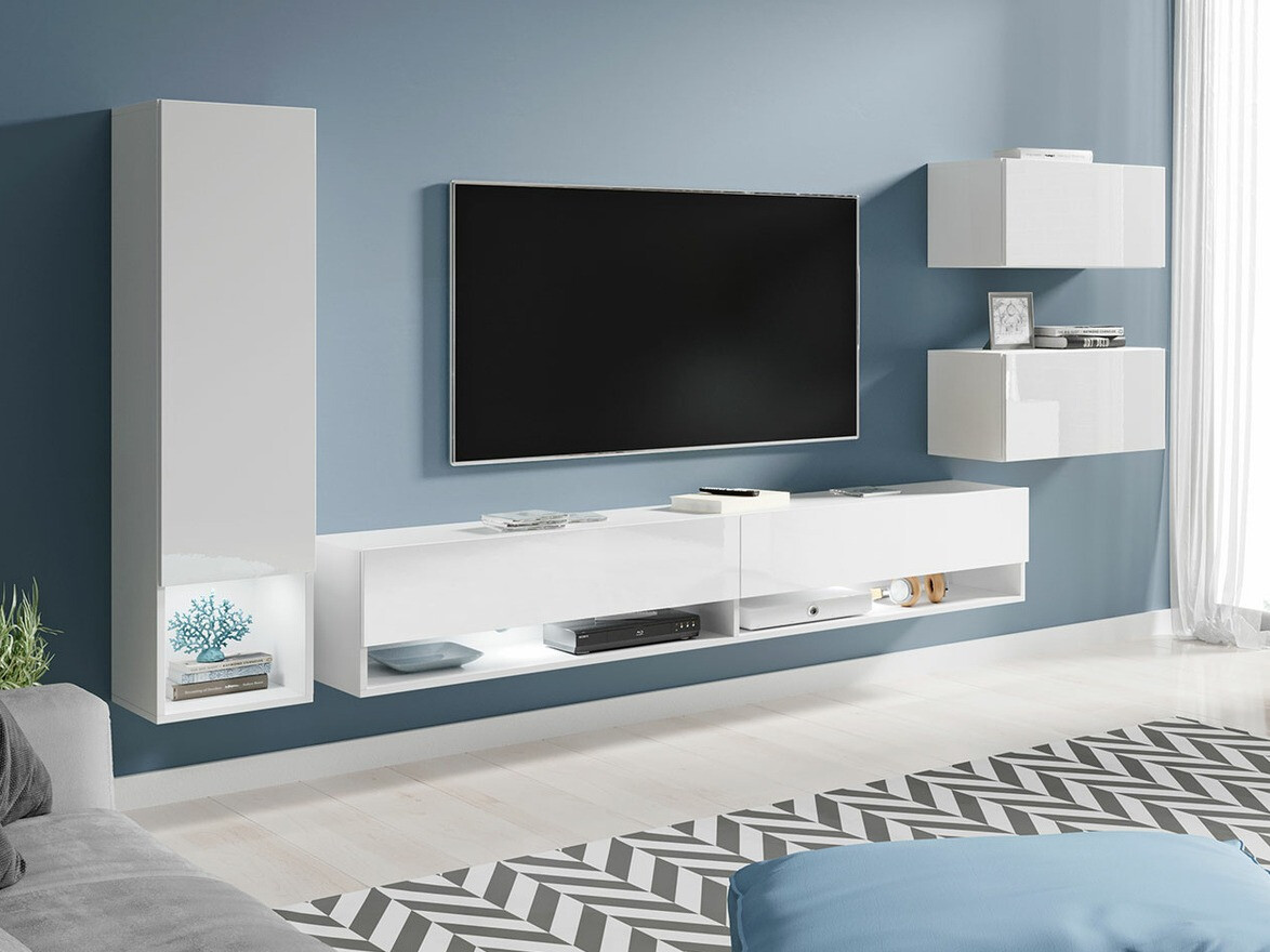 Set de living Sarasota 124 (Alb + Alb lucios)