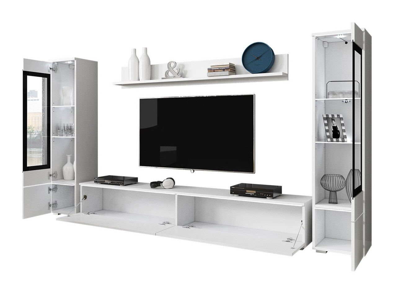 Set de living Mirfivo 101 (Alb + Alb lucios)