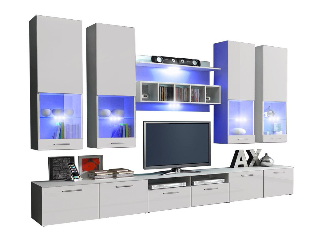 Set de living Nashville 107 (Alb + Alb lucios)