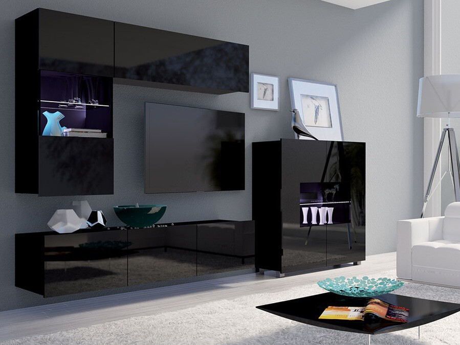 Set camera de zi Tivdalu 107 (Negru + Negru lucios)