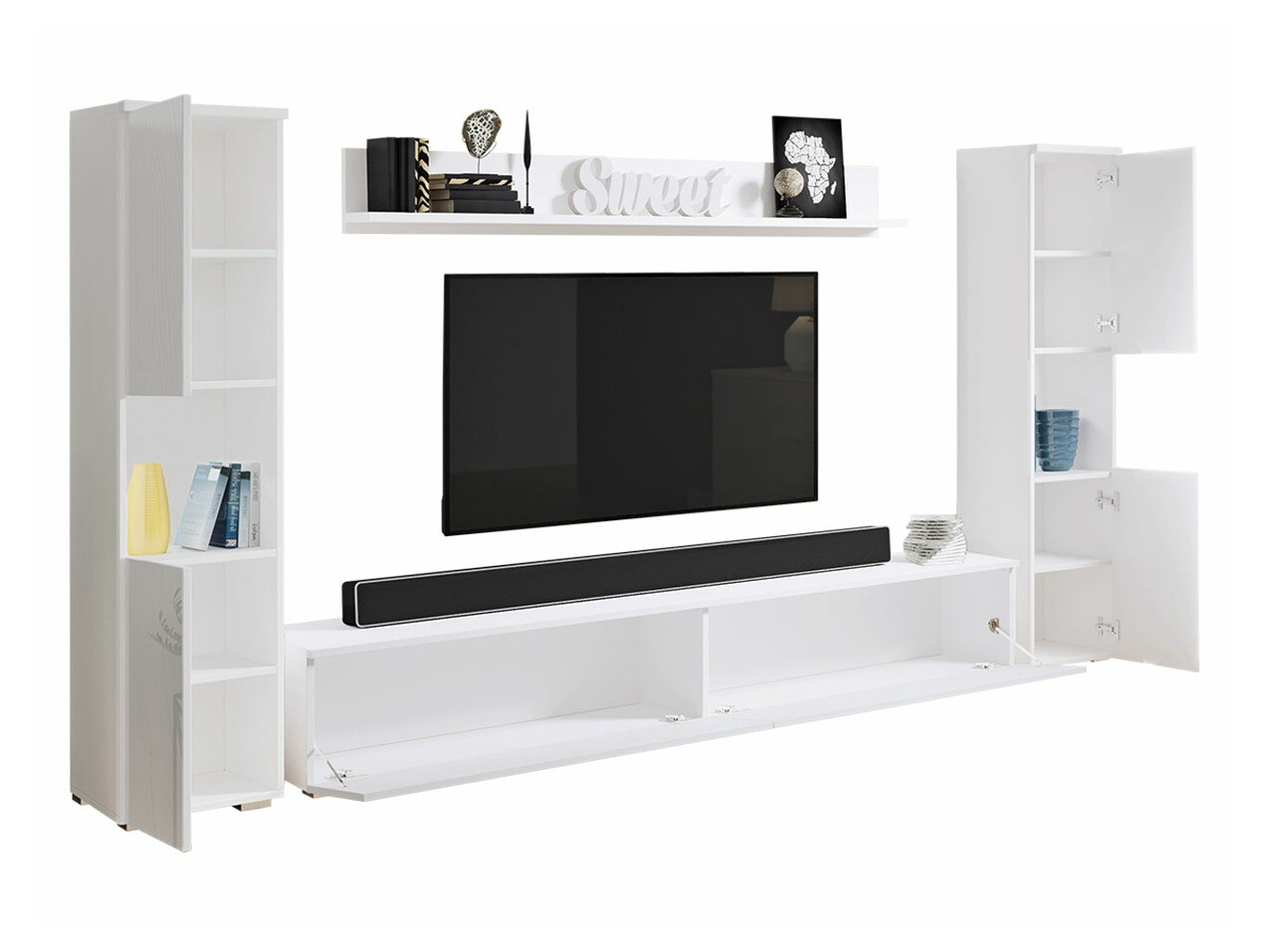 Set de living Sarasota 131 (Stejar Wotan + Alb lucios)