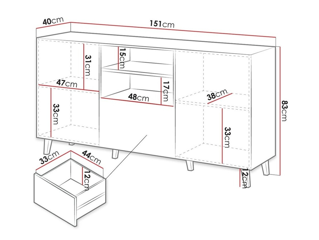 Comodă Dicto (Negru)