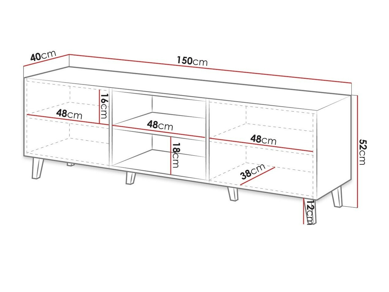 Comodă TV Dicto (Alb + Negru)