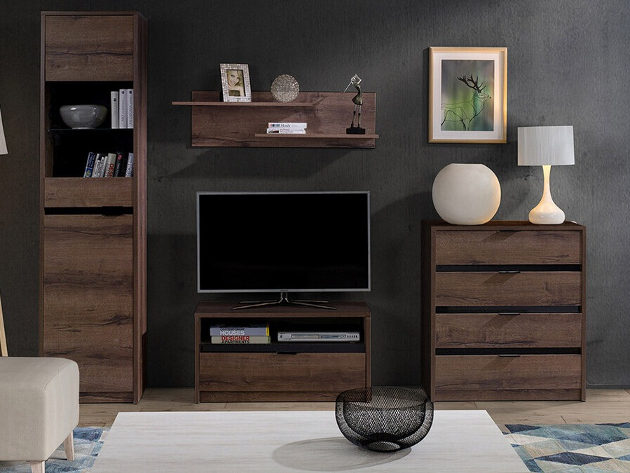 Set de living Fivelbo 115 (Stejar Monastery + Negru lucios)