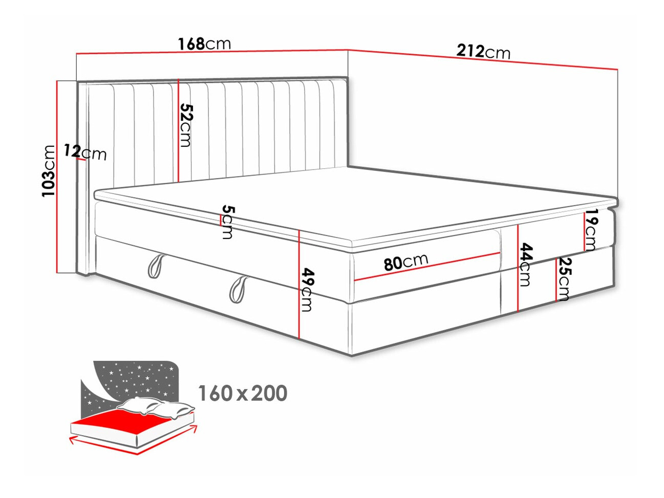 Pat boxspring ComfiDream Odelra (Stejar auriu + Soro 24)