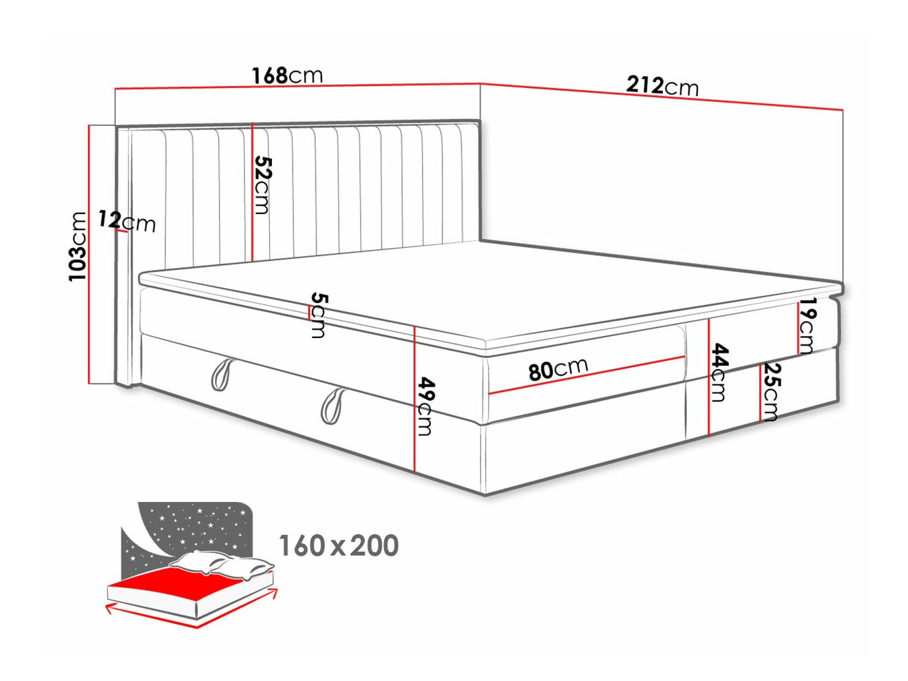 Pat boxspring ComfiDream Odelra (Stejar auriu + Soro 90)