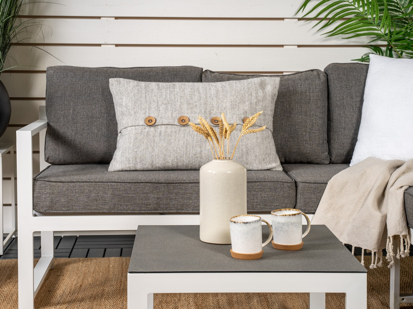 Set mobilier de exterior Dallas 773 (Alb + Gri)