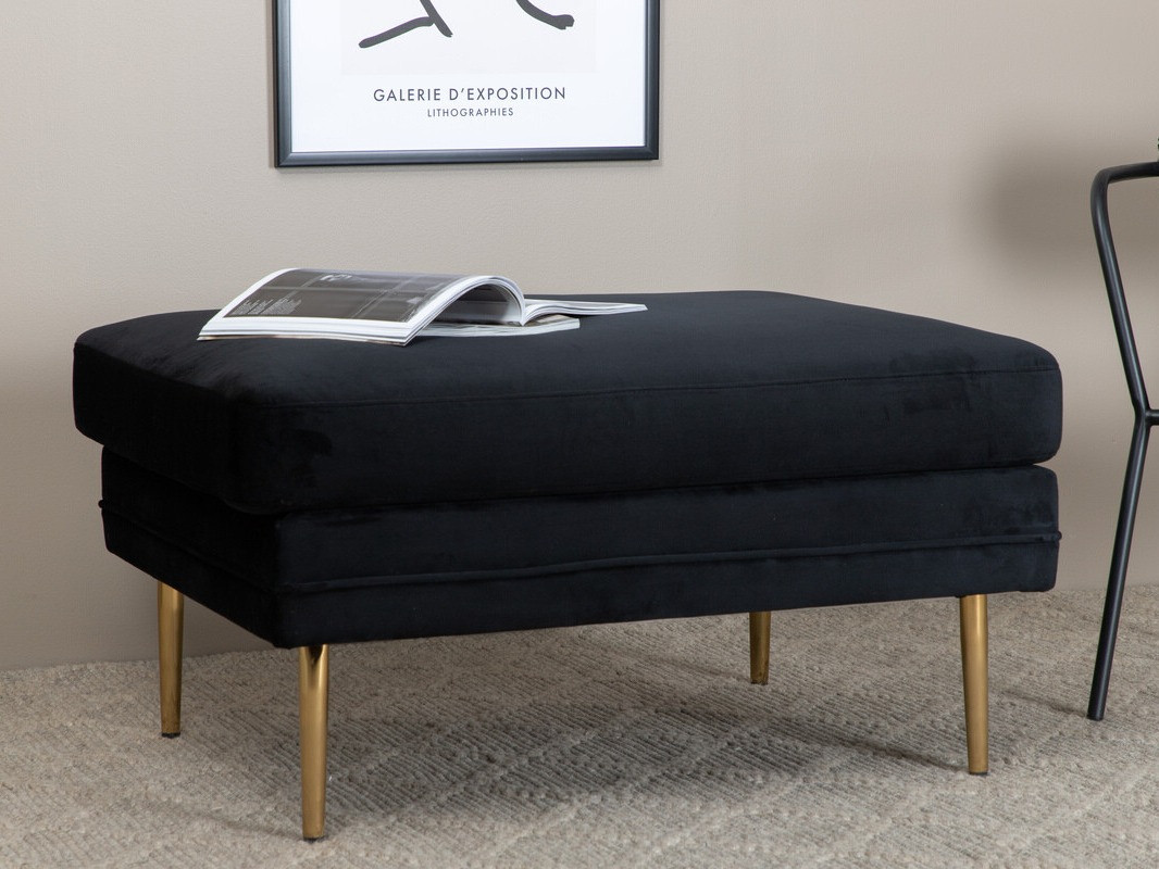 Bancă tapițată Dallas 2653 (Negru + Auriu)