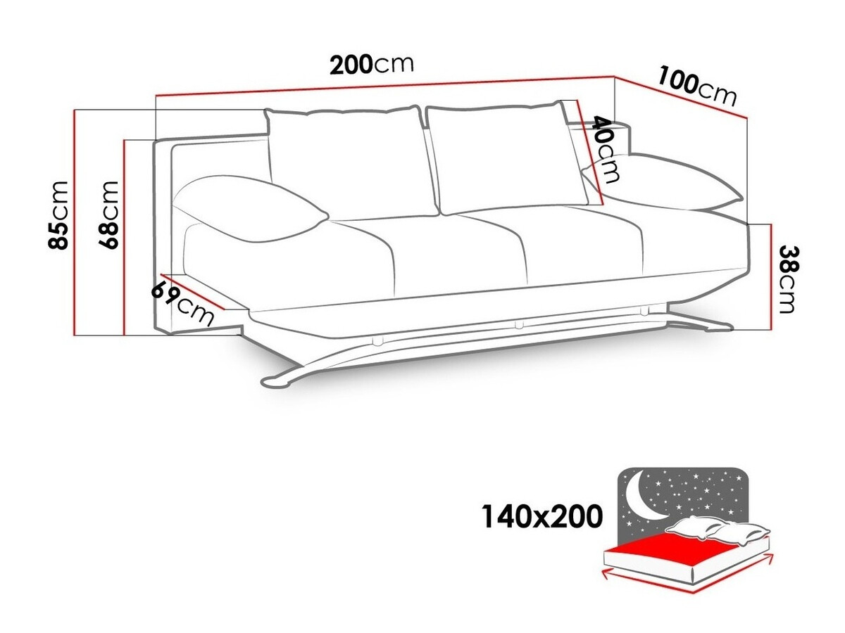 Canapea extensibilă Velum (Aura 01)
