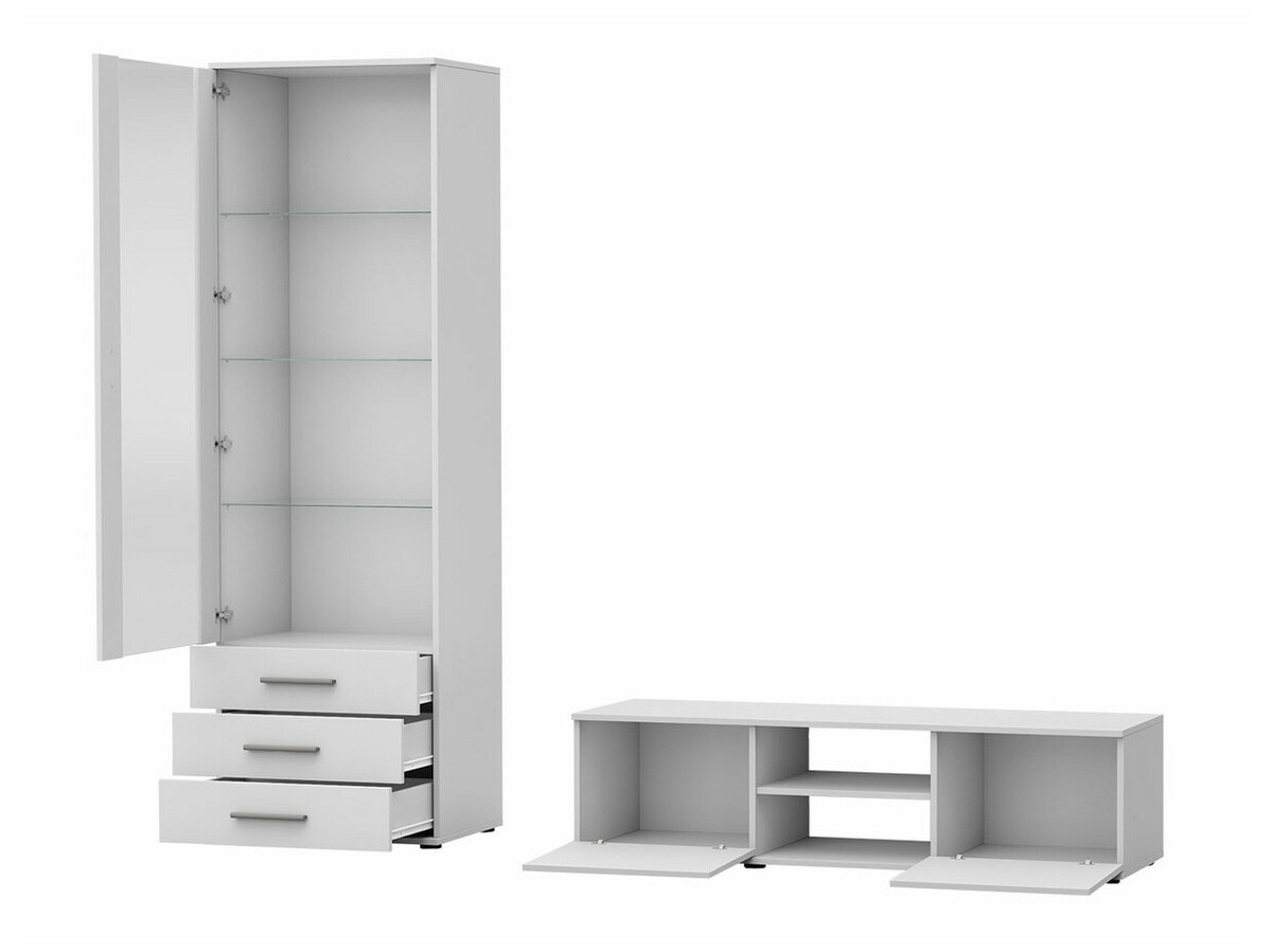 Set de living Tornola 110 (Negru + Negru lucios)