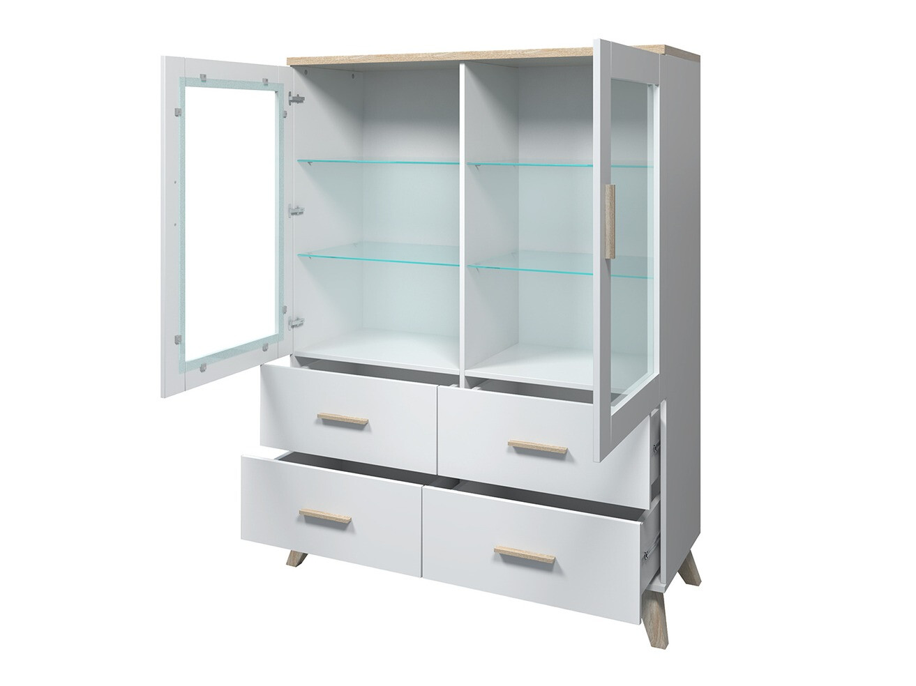 Set de living Larfloi 113 (Stejar Wotan + Negru)