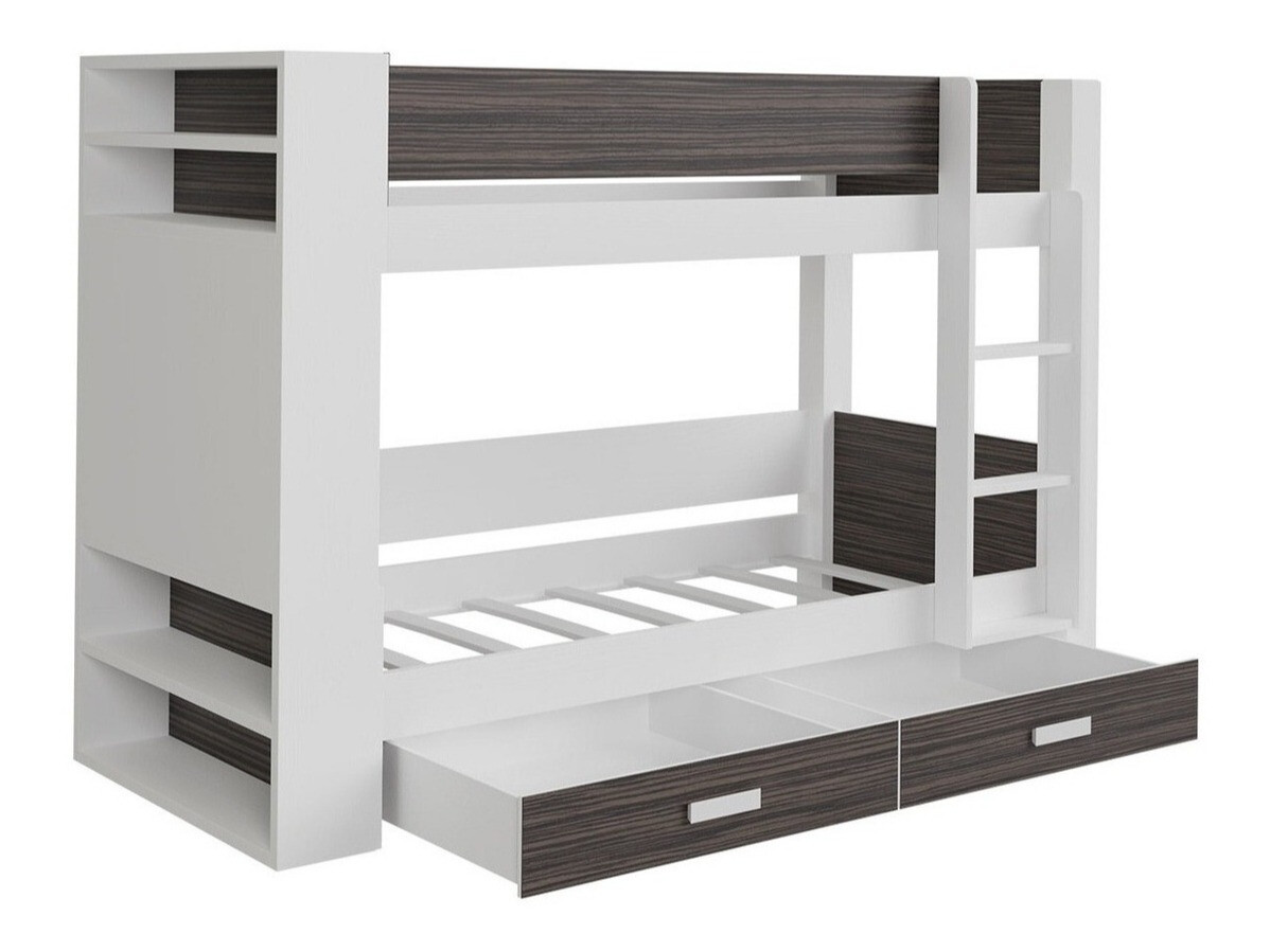 Pat supraetajat Henderson 141 (Alb + Întunecat Zebrano)