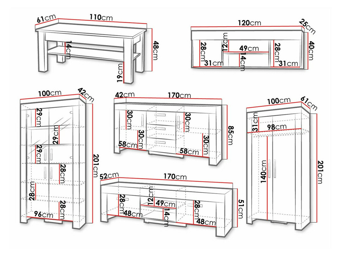 Set de living Melfeli 126 (Stejar Sonoma)