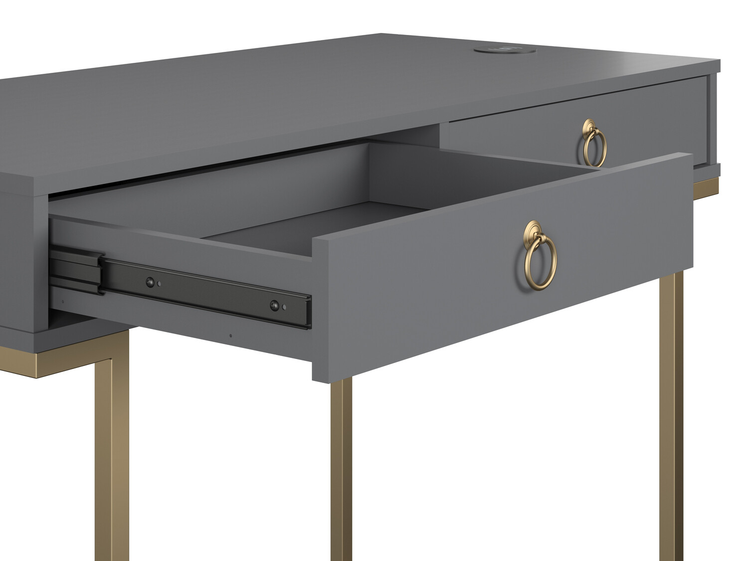 Birou CosmoLiving by Cosmopolitan Fersale 100 (Grafit + Auriu)